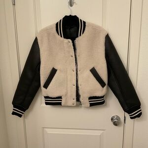 Blank NYC Black and Cream Sherpa Jacket